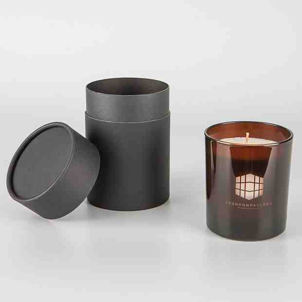 240g Smoked Bronze Glass Scented Candle in a Round Black Gift Box